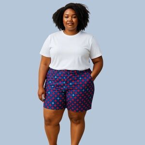 Tommy Hilfiger Bermuda shorts, 16, geometric checkered pattern, Preppy Coastal